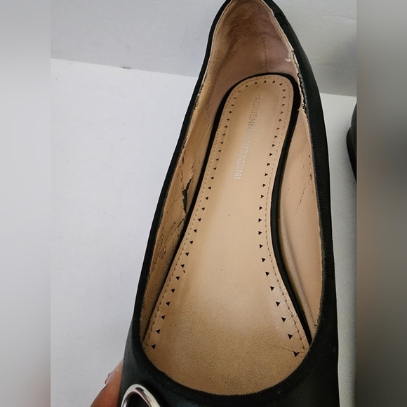 Adrienne Vittadini Womans Midnight Black  Metal Front Bow Ballet Flats, sz 8 - Picture 4 of 10